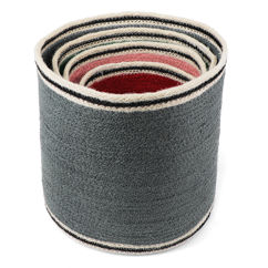 round jute storage baskets (set of 4) - mixed colours
