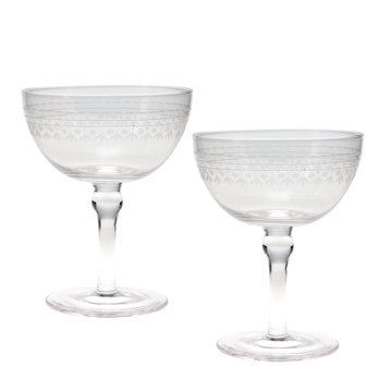 coupes vintage gravées 200ml (lot de 2) - transparent