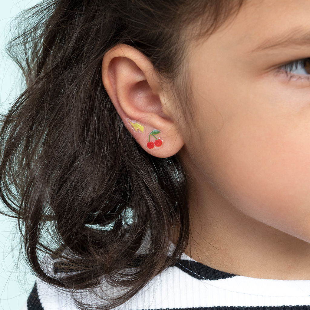 stick on earrings (40 pairs) - cherry