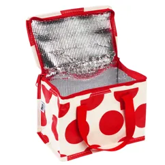 insulated lunch bag - red on white spotlight