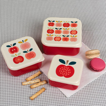 snack boxes (set of 3) - vintage apple