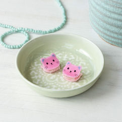 mini-haar-klammern (2-er set) - rosa katzen