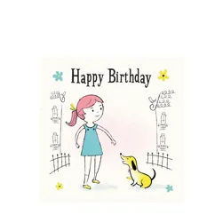 birthday card - girl with dog birthday card - girl with dog