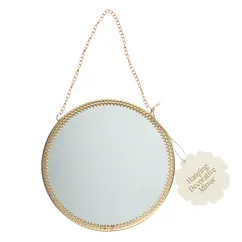 hanging mirror (15.5cm) - round, gold tone