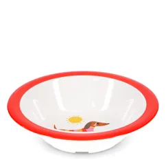 children's melamine bowl - sunny sausage dog children's melamine bowl - sunny sausage dog