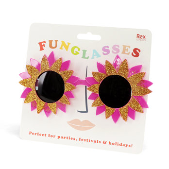 funglasses - lunettes de soleil étoile rose et or