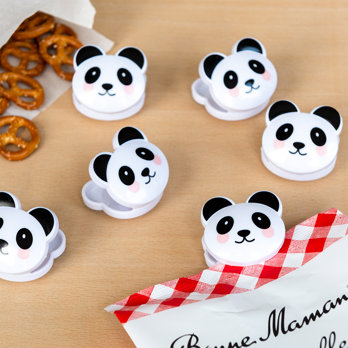 bag clips (set of 6) - panda