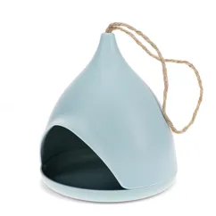 futterstation für vögel aus bambusfaser - blau futterstation für vögel aus bambusfaser - blau
