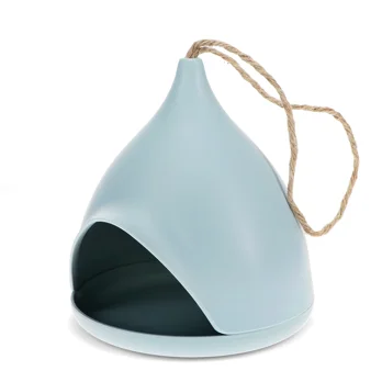 futterstation für vögel aus bambusfaser - blau futterstation für vögel aus bambusfaser - blau