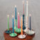 enamel chamberstick candle holder - green