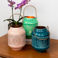 enamel tealight lantern - blue