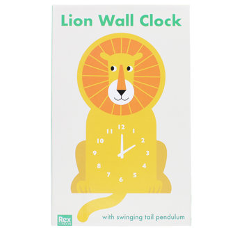 hölzerne wanduhr mit pendel - löwe