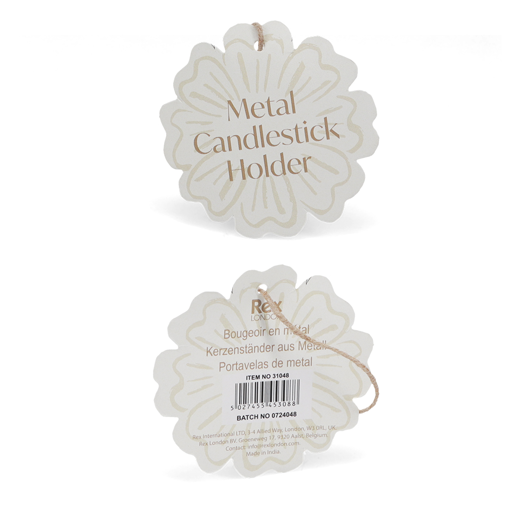 enamel cupped flower candle holder - vibrant pink