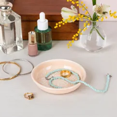 enamel trinket dish - soft pink enamel trinket dish - soft pink