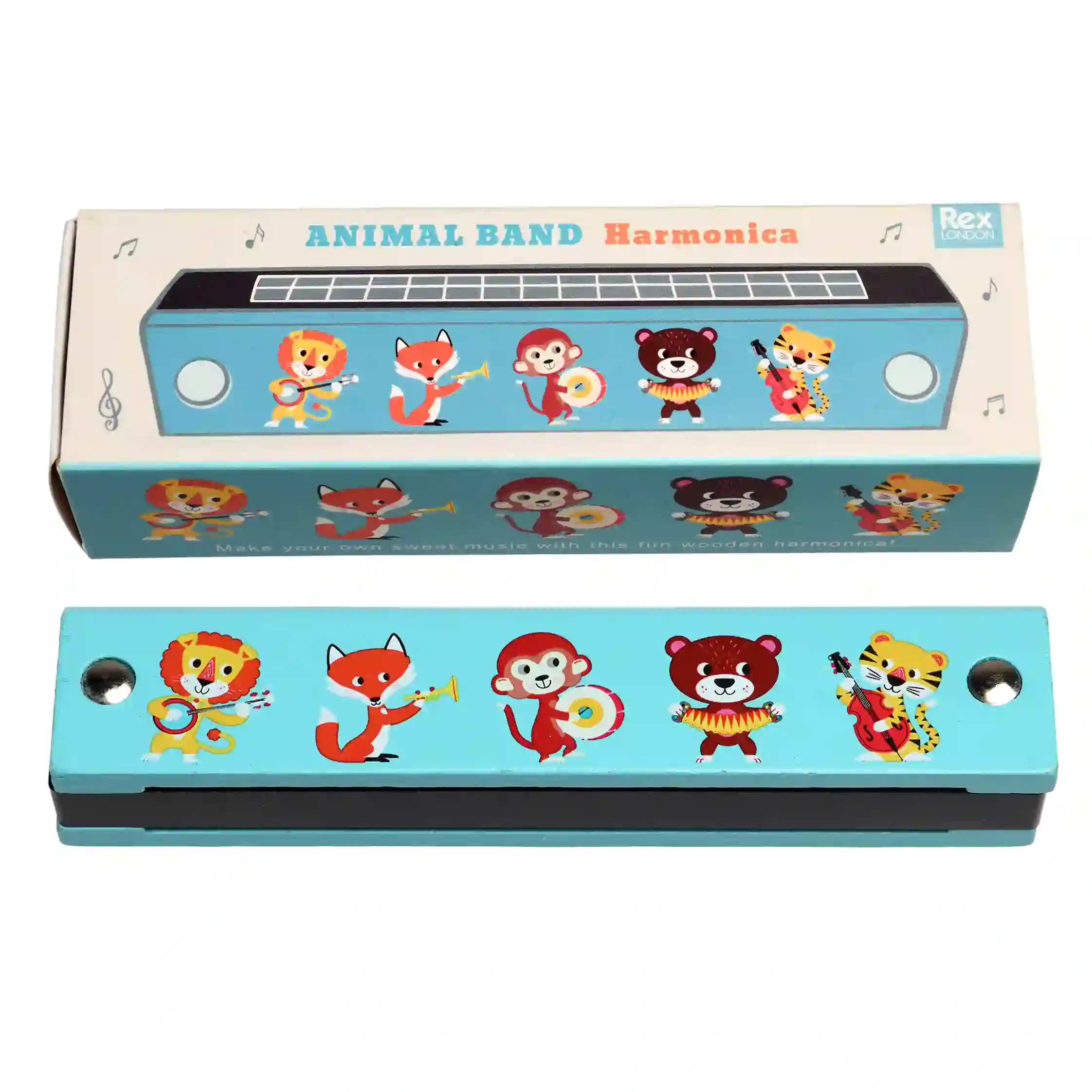 harmonica en bois animal band