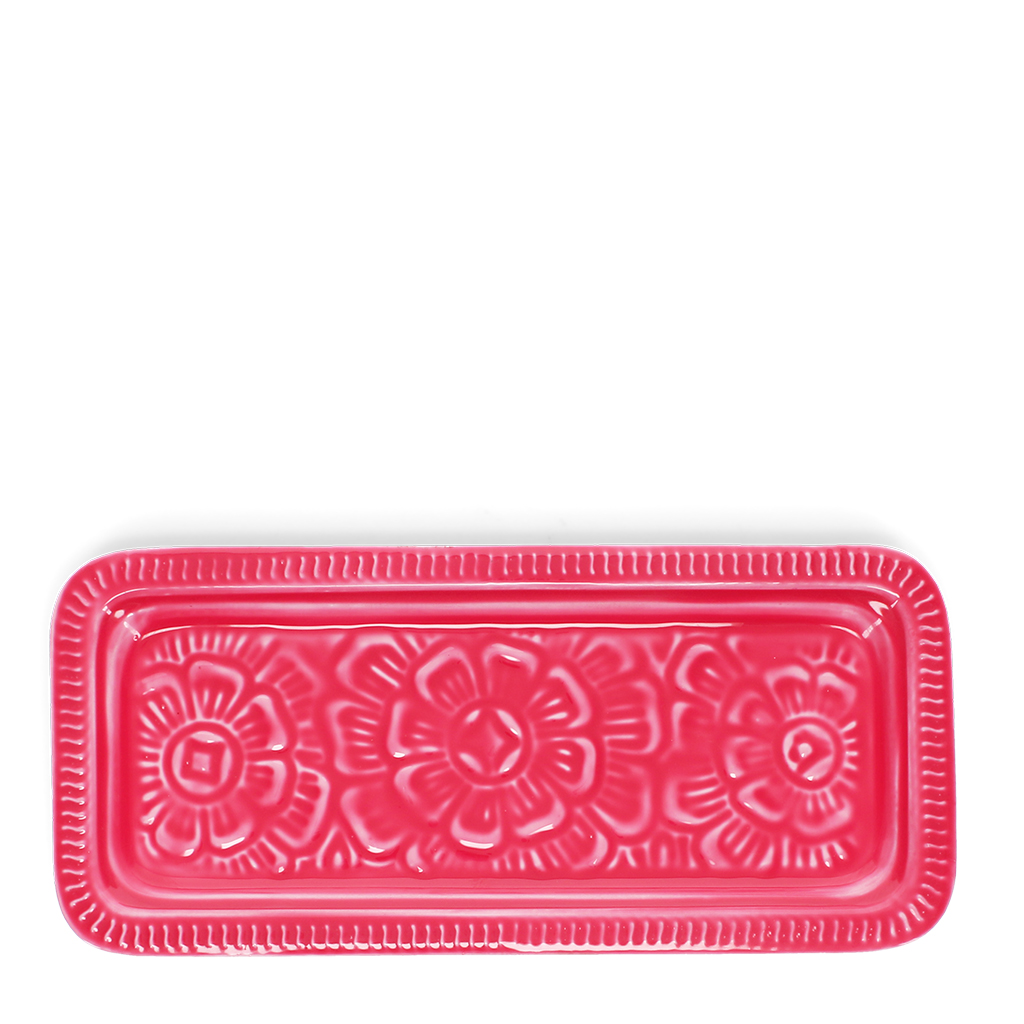 rectangular enamel trinket tray - vibrant pink
