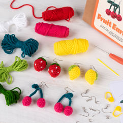 crochet earrings kit - fruits