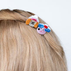 mini hair claw clips (set of 2) - happy dogs