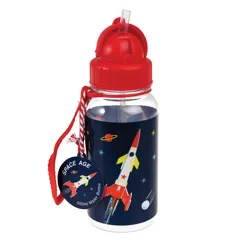 children's water bottle with straw 500ml - space age
