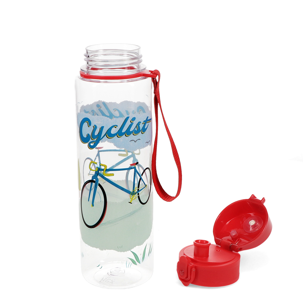 drinks bottle with push button lid 700ml - cyclist