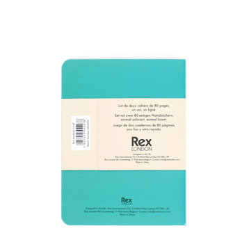 carnets a6 (lot de 2) - vert & aqua