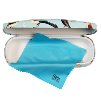glasses case & cleaning cloth - garden birds