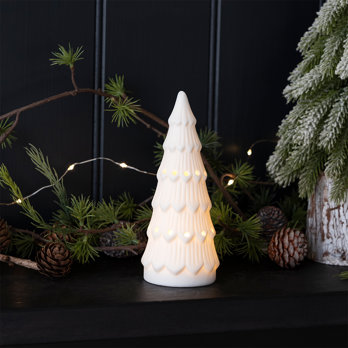 matt ceramic led decoration - small christmas tree