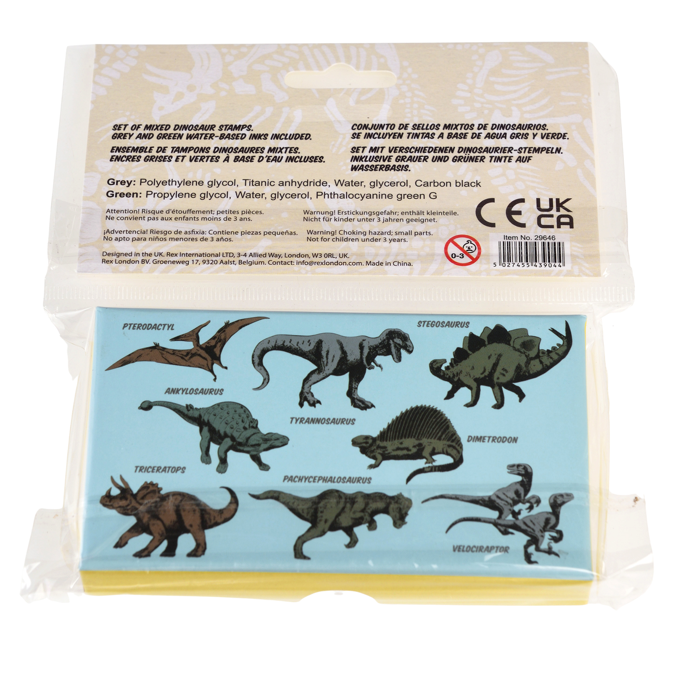 série de mini timbres prehistoric land