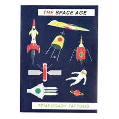 tatuajes temporales space age (2 hojas)