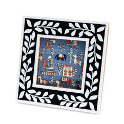 square resin picture frame (9cm x 9cm) - navy blue