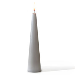 tall cone candle (25cm) - light grey