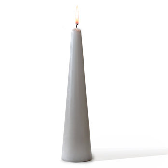tall cone candle (25cm) - light grey