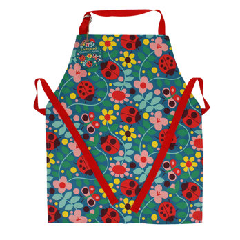 wipeable cotton children's apron - ladybird