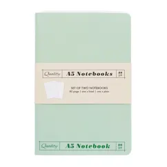 a5 notebooks (set of 2) - green & aqua a5 notebooks (set of 2) - green & aqua