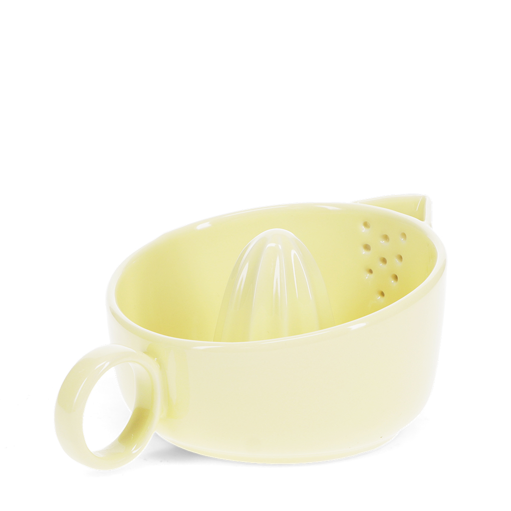 zitronenpresse aus keramik - gelb