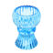 double ended glass candle holder - blue