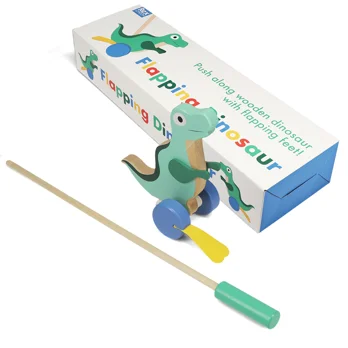 jouet en bois à pousser - dinosaure à battements jouet en bois à pousser - dinosaure à battements