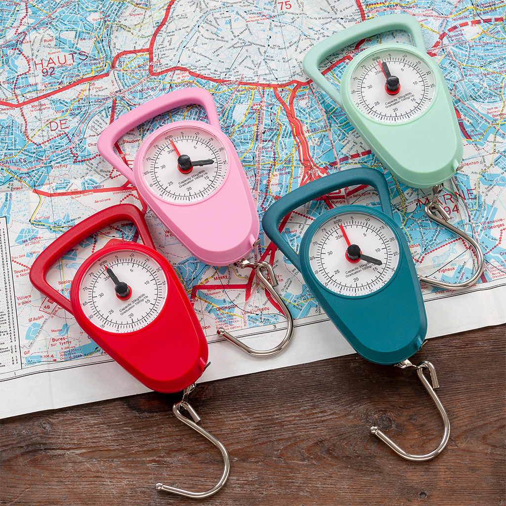 travel scales with tape measure - pistachio green