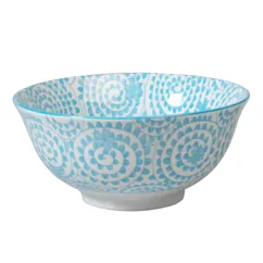 japanese large bowl - blue swirls