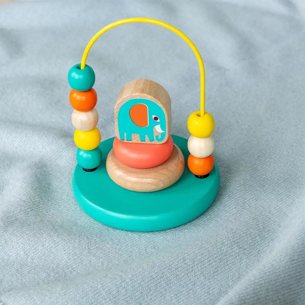 mini bead loop and stacker toy - wild wonders