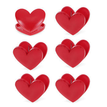 bag clips (set of 6) - heart