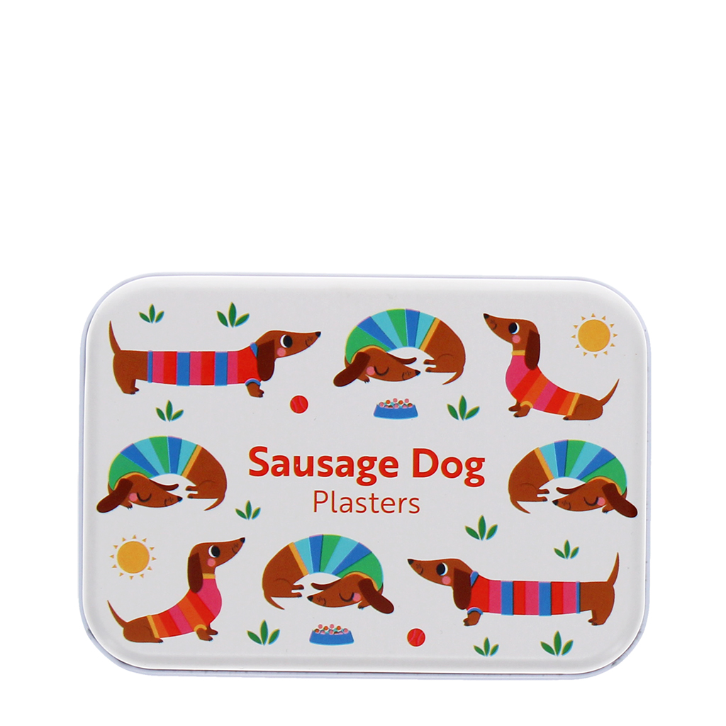 children's plasters in a tin (30 pcs) - sunny sausage dog