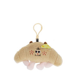 plush bag character charm - fluffy croissant