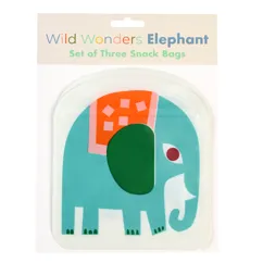 reusable snack bags (set of 3) -elephant