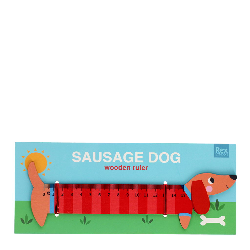 wooden ruler - sausage dog