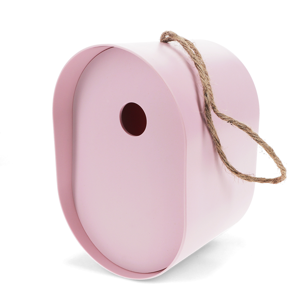 oval bamboo fibre birdhouse - pink