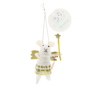 felt mouse hanging decoration - fairy