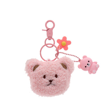 plush bag charm with lip gloss - teddy bear