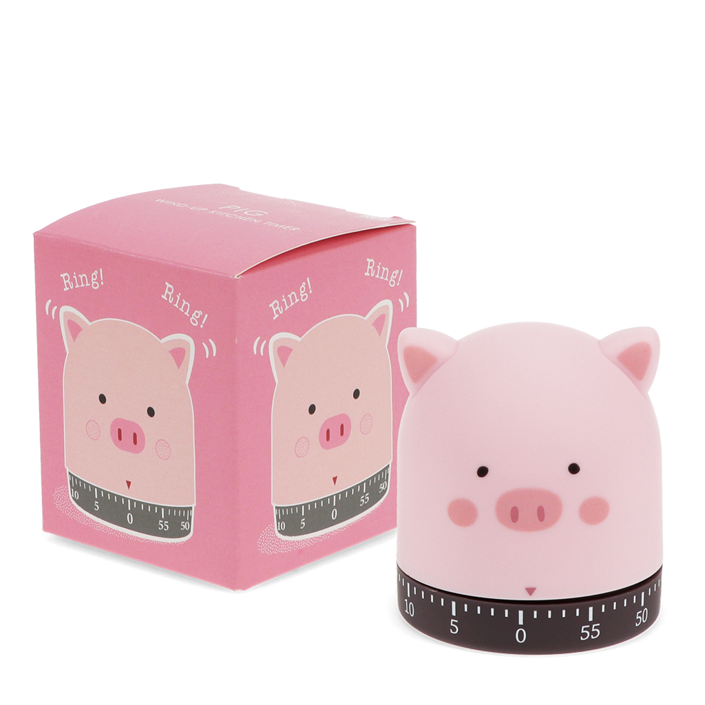 wind-up kitchen timer - pig