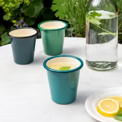 trinkbecher aus emaille 300ml - blaugrün trinkbecher aus emaille 300ml - blaugrün